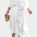 Robe Longue Luisa avec Décolleté en V et Coupe Flottante