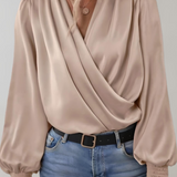 Blouse Élégante à Manches Longues en V Quinn