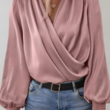 Blouse Élégante à Manches Longues en V Quinn