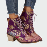 Sandra | Bottines en cuir avec des fleurs élégantes et radieuses