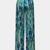 Pantalons droits taille haute Inna avec imprimé marbré