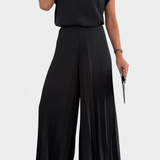 Ensemble Liora en Deux Pièces avec Pantalons Plissés à Jambes Larges