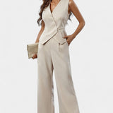 Ensemble Gilet Sans Manches et Pantalon Large Heskia