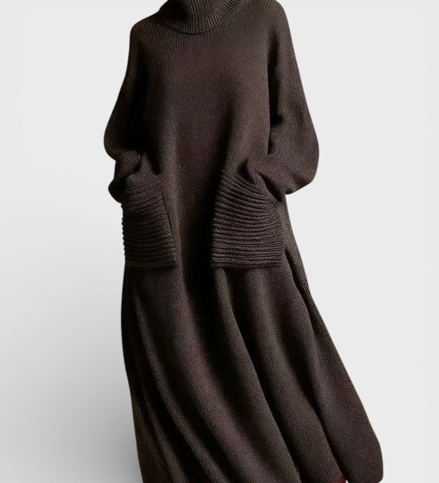 Elena™ | Robe Tricotée à Col Montant