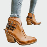 Julia | Bottines en cuir rétro pour femmes en noir