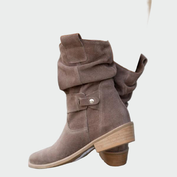 Eva | Bottines décontractées en daim doux avec des détails modernes