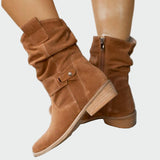 Eva | Bottines décontractées en daim doux avec des détails modernes