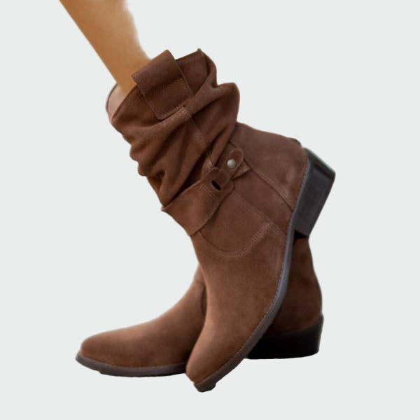 Eva | Bottines décontractées en daim doux avec des détails modernes