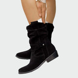 Eva | Bottines décontractées en daim doux avec des détails modernes