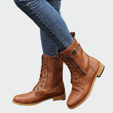 Patricia | Bottes orthopédiques en cuir style militaire pour femmes