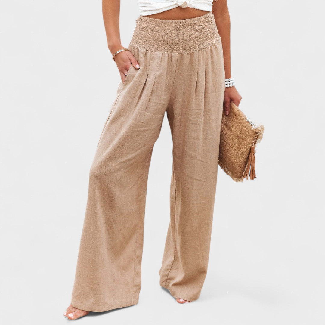Susana™ | Pantalons larges en coton et lin