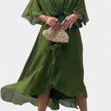 Robe Longue Luisa avec Décolleté en V et Coupe Flottante