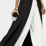 Ensemble Élégant Bicolore Sans Manches Alicia avec Pantalons Amples