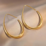 Boucles d'Oreilles Métalliques Ovales