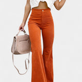 Pantalons en Velours Large à Taille Haute Kiara