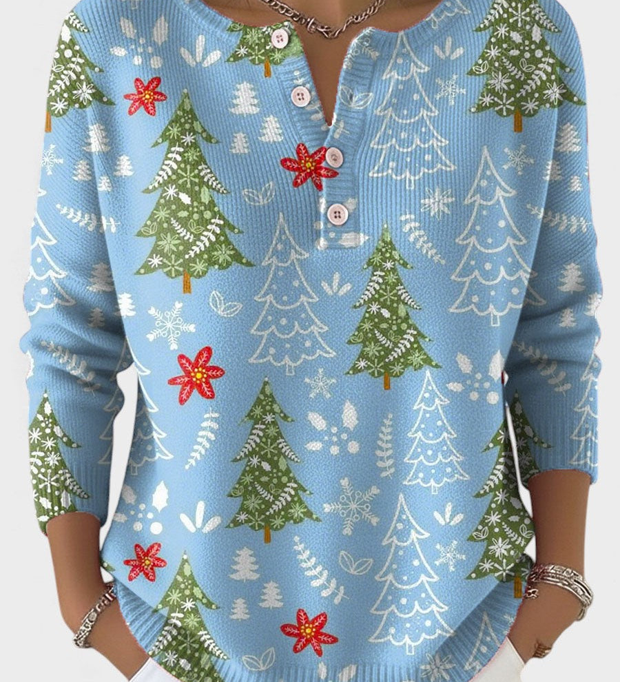 Sofía™ | Pull de Noël avec Boutons Décoratifs
