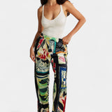 Pantalons droits taille haute Maple avec imprimé floral