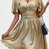Robe Adalee pour Femmes avec Décolleté en V et Taille Croisée