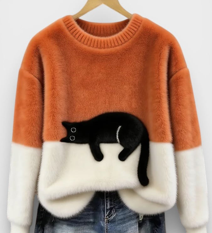 Luna™ | Sweat à capuche avec motif de chat
