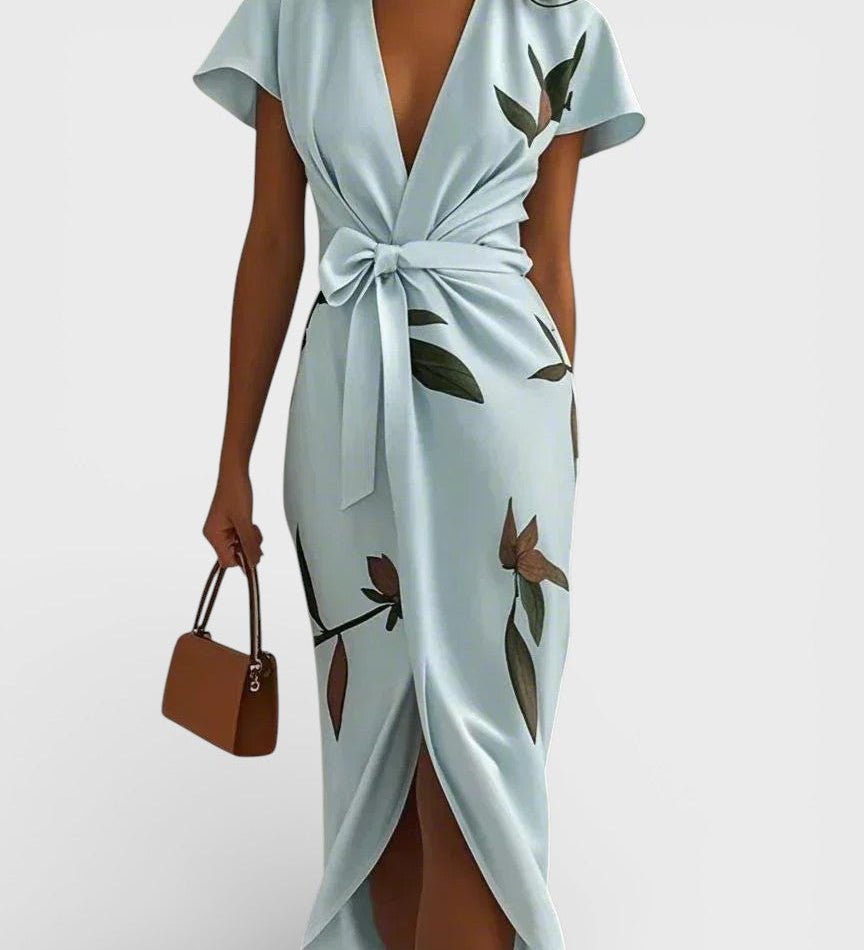 Elena™ | Robe portefeuille florale élégante