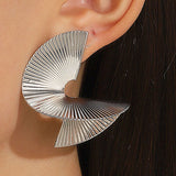 Boucles d'oreilles en métal plissé