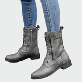 Patricia | Bottes orthopédiques en cuir style militaire pour femmes