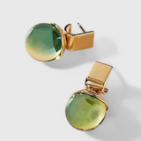 Boucles d'oreilles en cristal vert vintage en or