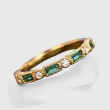 Bague en Or avec Zirconia Verte Vintage