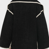 Manteau Pauline à coupe ample avec écharpe frangée intégrée