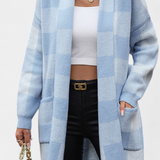 Cardigan décontracté à carreaux Lovella avec poches