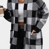 Cardigan décontracté à carreaux Lovella avec poches
