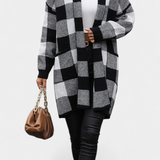 Cardigan décontracté à carreaux Lovella avec poches