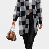Cardigan décontracté à carreaux Lovella avec poches