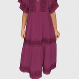 Robe Maxi Boho Allona avec Décolleté en V et Coupe Relaxée