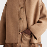 Pauline™ | Manteau à coupe ample avec écharpe à franges intégrée