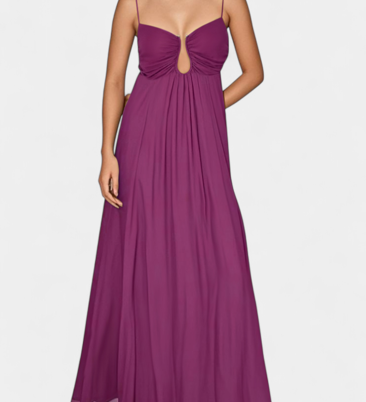 Robe Maxi Elettra avec Bretelles Fines et Coupe Fluide