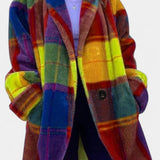 Manteau d'hiver à carreaux surdimensionné Glazel
