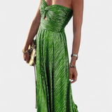 Robe Longue Sans Manches Onelia en Tissu Métallique
