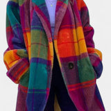 Manteau d'hiver à carreaux surdimensionné Glazel