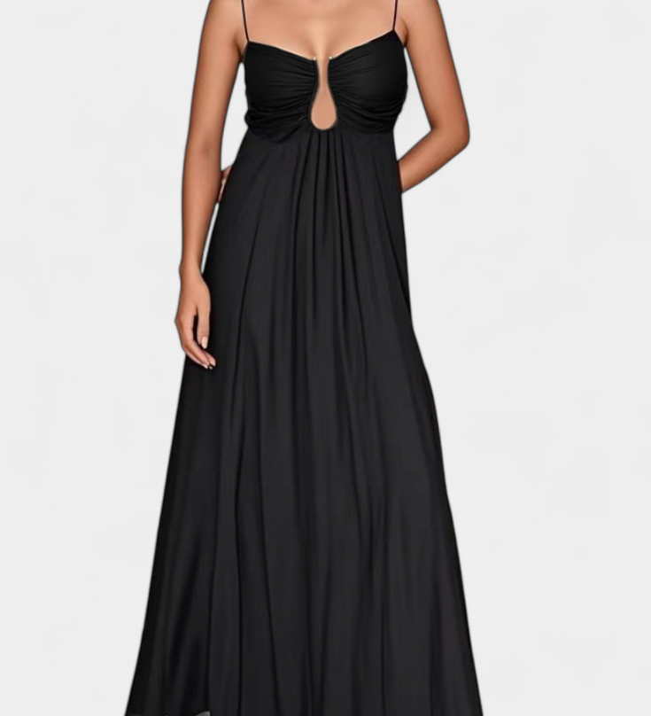 Robe Maxi Elettra avec Bretelles Fines et Coupe Fluide