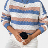 Kristen™ | Pull Oversize à Col Rond Rayé