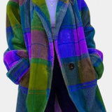 Manteau d'hiver à carreaux surdimensionné Glazel