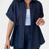 Ensemble Chemise et Pantalon Lani en Coton et Lin Détendu