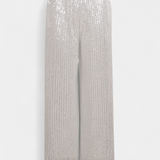 Pantalons à Paillettes Taille Haute Elva avec Coupe Relax