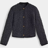 Cardigan Texturé Court en Peluche Chenda