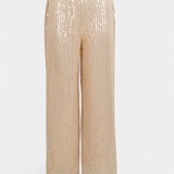Pantalons à Paillettes Taille Haute Elva avec Coupe Relax
