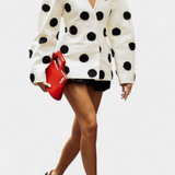 Blazer Clara à Col V avec Points Poudrés