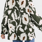 Blouse Filomena avec patte de boutonnage mi-longue et manches bouffantes en imprimé floral abstrait