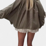 Veste Maude Verte Olive avec Manches Bouffantes