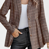 Veste Peplum en Calicot avec Revers Notch